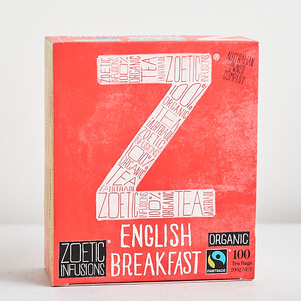 ZOETIC ENGLISH BREAKFAST TEA BAGS 100 BAGS