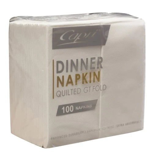 CAPRI NAPKINS DINNER QUILTED WHITE 100 PCS  C-ND0171