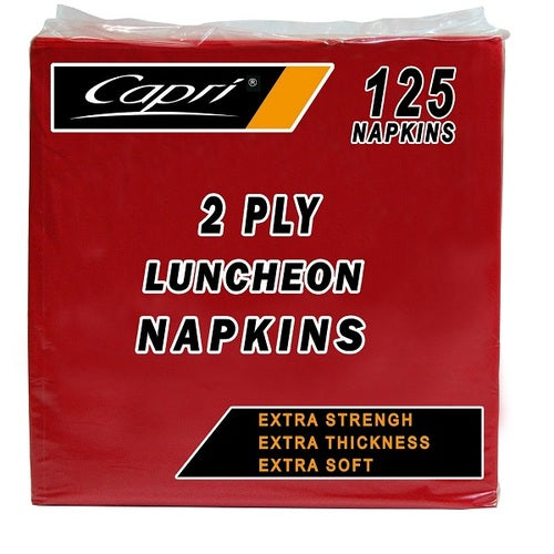 CAPRI NAPKINS LUNCHEON 2PLY RED 125 PCS